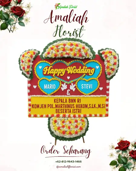 Papan Bunga Pernikahan Bang Haji